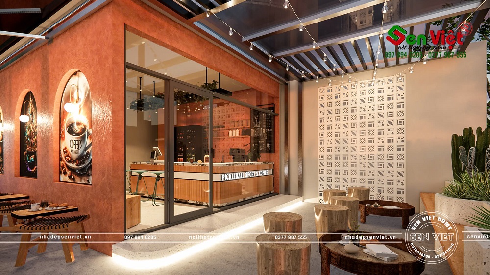 Thiết Kế Nội Thất Quán Cà Phê Kết Hợp Với Sân Pickleball