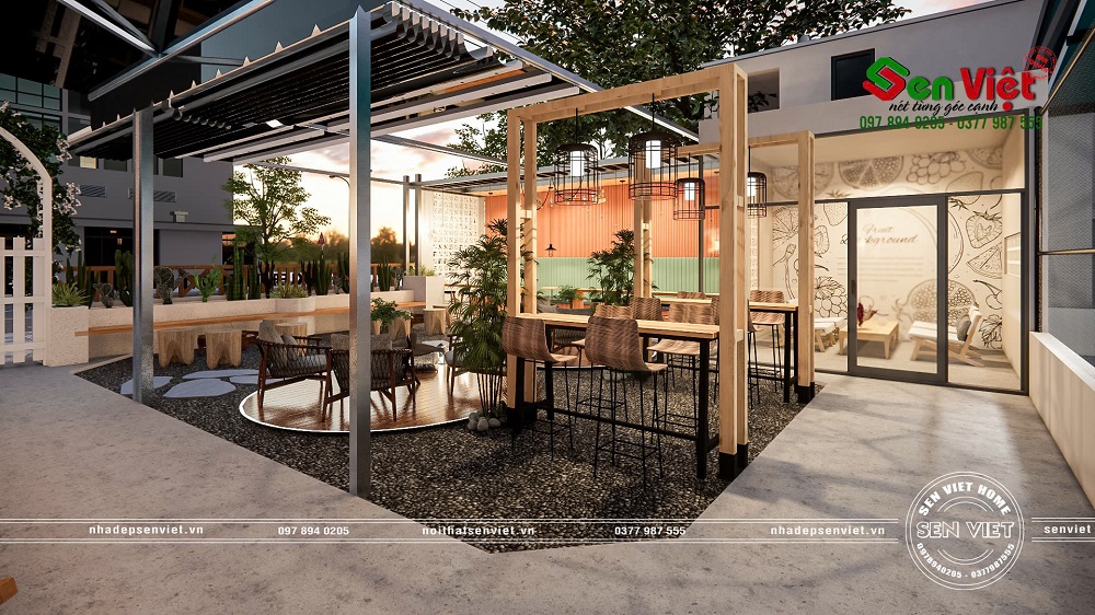 Thiết Kế Nội Thất Quán Cà Phê Kết Hợp Với Sân Pickleball