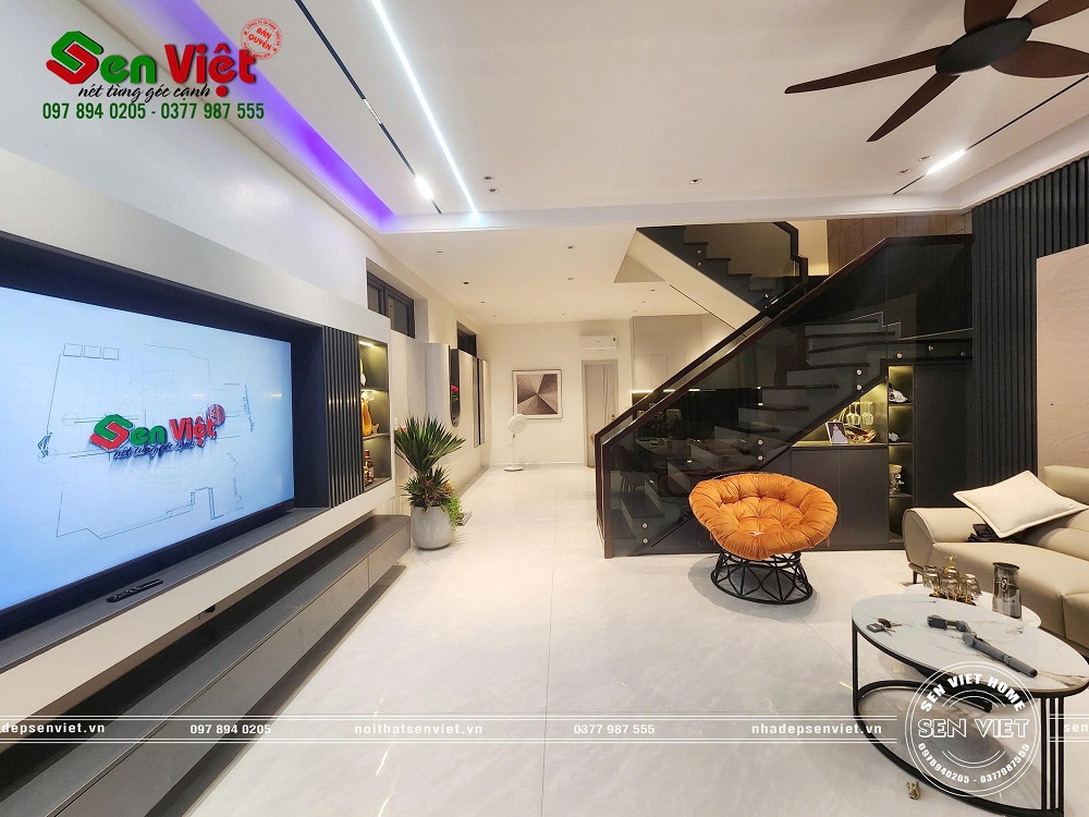 Thi công hoàn thiện nội ngoại thất nhà phố hiện đại 3 tầng 