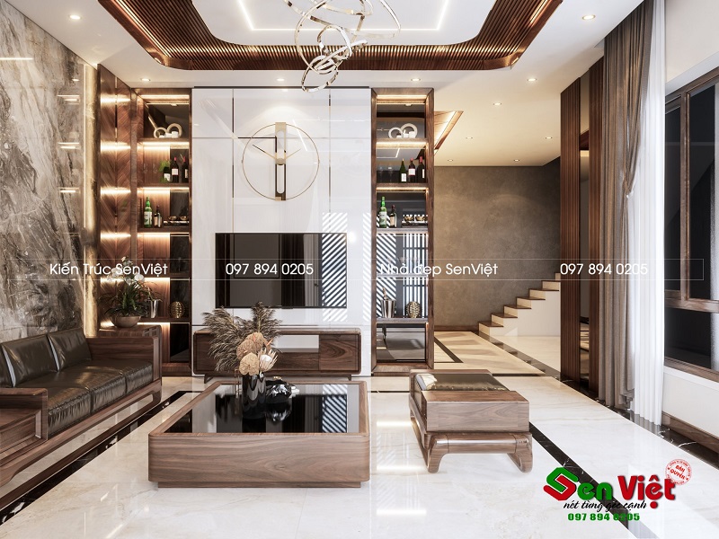 Thiết kế nội thất phòng khách nhà anh Sang Quỳnh Lưu